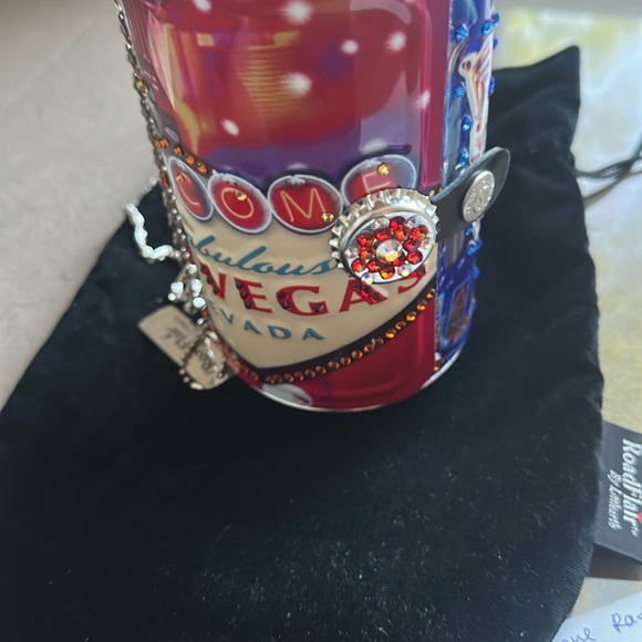 NWOT Rare Vintage Las Vegas License Plate Clutch with Swarovski Rhinestones - Picture 9 of 16